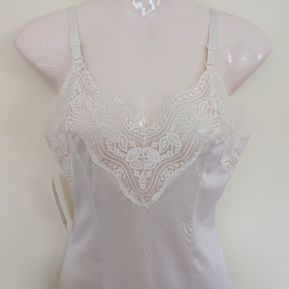 Vintage Ivory Slip Elegant Lace Trim Slip Dress Small - Picture 4 of 9